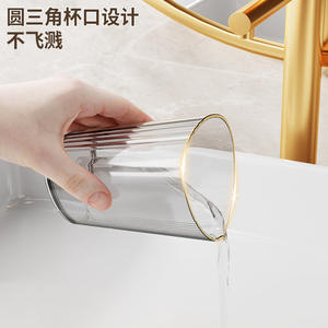 Ensemble de gobelets transparents pour brosses à dents, en plastique, avec plateau, pour couple, famille, rangement de salle de bain, taille standard - Product Image 5