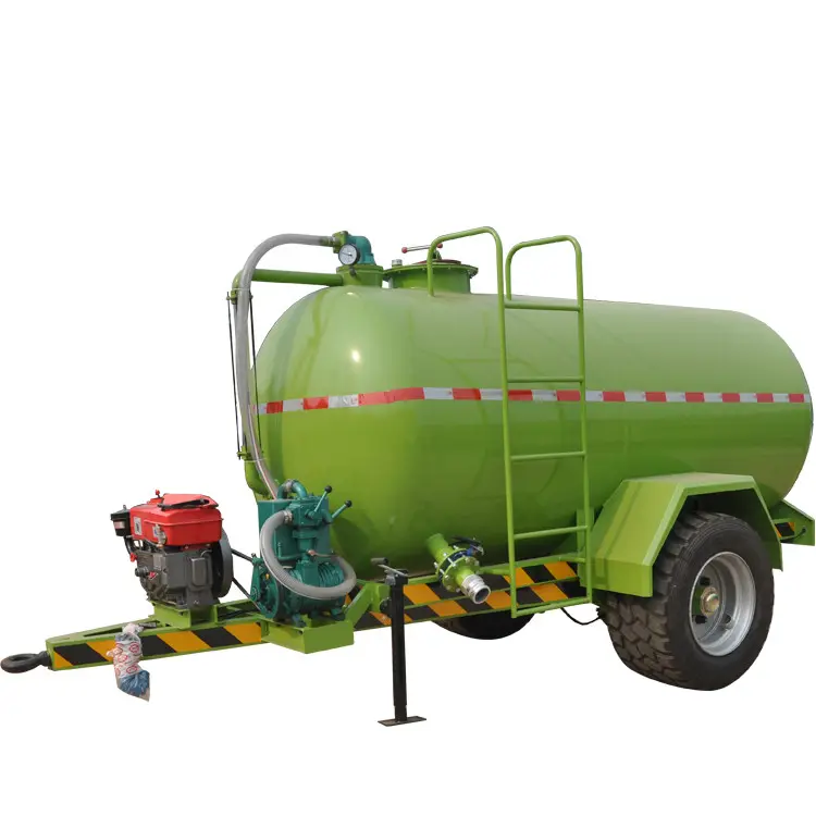 5000L waste liquid transport tanker sewage suction tank trailer with vacuum pump