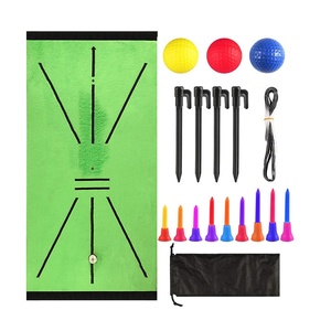 Tapete de Entrenamiento de Mini <span class=keywords><strong>Golf</strong></span> con 3 Pelotas, <span class=keywords><strong>10</strong></span> Tees, Base Antideslizante y Detección de Swing para Práctica de Bateo - Product Image 1