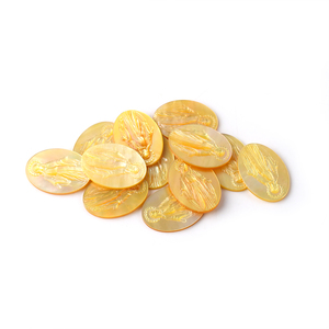 Großhandel natürliche gelbe Schmucksc halen Hochwertige geschnitzte Perlmutt anpassbare Edelsteine im Oval schliff - Product Image 2