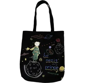 Sac fourre-tout en tissu de publicité d'épicerie de logo personnalisé de grande capacité pour le marché recycler les sacs pliables en toile de coton de dessin animé