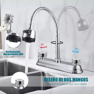 <span class=keywords><strong>Grifo</strong></span> de cocina Flexible de plástico ABS <span class=keywords><strong>Grifo</strong></span> de cocina <span class=keywords><strong>2</strong></span> agujeros Montado Control dual Sudamericano - Product Image 5
