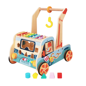 Passeggino in Legno Montessori per Bambini con 4 Ruote a Forma di Auto, Vendita all'Ingrosso - Product Image 1