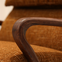 Fauteuil chaise longue en bois massif avec revêtement en tissu bouclé, fauteuil d'appoint rétro, siège de détente pour salon, hôtel