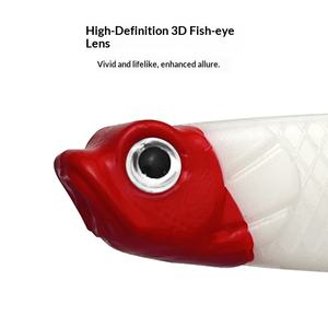 Leurre souple Jerkbait en acier inoxydable à queue longue, motif léopard vert, réaliste, pour pêche au bar, sans hameçons - Product Image 3