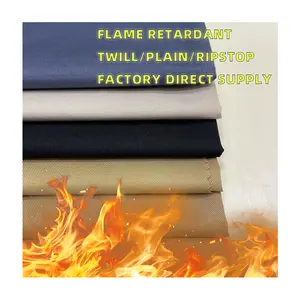 260gsm Twill 100% Cotton Fireproof Fabric Fire Retardant Fabric Flame Retardant Fabric For Petrochemical Worker