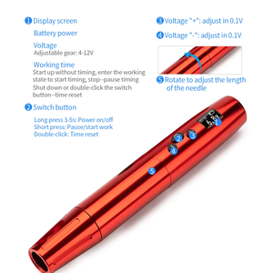 2 Batterie LED Digital Wireless Permanent Make-up Tattoo Maschine für Augenbrauen Lippen 2,8mm Hub - Product Image 3