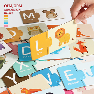 Giocattolo educativo ispirato ai Montessori: Puzzle di corrispondenza alfabeto con numeri di carta per l'apprendimento cognitivo precoce divertente gioco per bambini - Product Image 1