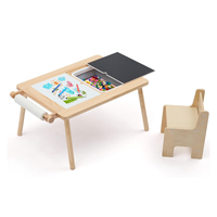 Table d'activités en bois Monetssori Table de jeu sensorielle pour tout-petits avec bacs et rouleau de papier