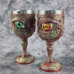 Copa de bronce antiguo, Copas de ojo de <span class=keywords><strong>diablo</strong></span> de serpiente de Halloween, cáliz, decoración de Ojos de dragón, artesanías, copa de <span class=keywords><strong>vino</strong></span> tinto de resina - Product Image 2