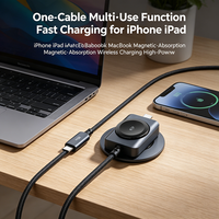 Câble de charge rapide 2 en 1 Type C PD 100W Chargeur magnétique sans fil pour IOS Watch Series Ultra SE Nylon tressé