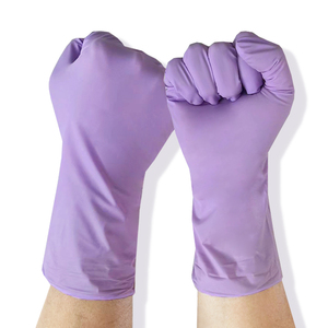 Guantes de nitrilo duraderos elásticos gruesos para laboratorio médico extendido de grado alimenticio marca OEM de 12 pulgadas al por mayor logotipo personalizado para uso industrial - Product Image 4