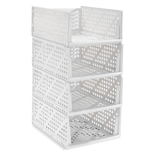 4-Layer Foldable Closet Organizer Shelves Stackable <b>Storage</b> Drawer <b>Baskets</b> <b>for</b> Clothes Snacks & Toys - Product Image 4