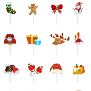 Banderines Decorativos con Temática Navideña, Juego de 12 Piezas <span class=keywords><strong>para</strong></span> Decoración Festiva de Postres, Ideal <span class=keywords><strong>para</strong></span> Cupcakes, Pasteles y Exhibiciones de <span class=keywords><strong>Comida</strong></span> <span class=keywords><strong>para</strong></span> Fiestas - Product Image 5