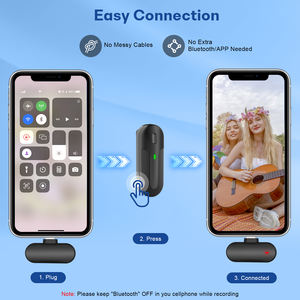 MAYBESTA Microphone sans fil miniature à double cravate pour iPhone iPad - pour l'<span class=keywords><strong>enregistrement</strong></span> vidéo, les interviews, les podcasts <span class=keywords><strong>sur</strong></span> <span class=keywords><strong>Youtube</strong></span> - Product Image 2