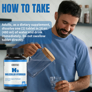 Compresse di Acqua Idrogenata con Magnesio H2, Integratore di Idrogeno Molecolare, Grado Alimentare per Adulti, 60 Compresse - Product Image 5