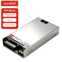 Module d'alimentation Jiangtek PFP-800-24 800W 24V 33A avec PFC actif, ventilateur DC, indicateur LED, protection complète SCP OVP OCP OTP, certifié CE UL