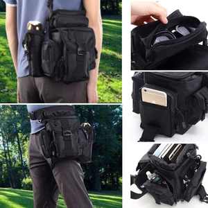 Sac de cuisse multifonctionnel personnalisé avec logo pour la randonnée en plein air, la moto, les voyages, sac tactique à bandoulière avec poche pour bouteille d'eau - Product Image 5