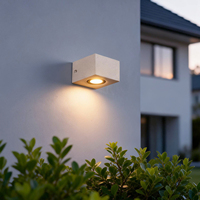 Lampe murale LED carrée en ciment, étanche IP65, design simple, pour extérieur, porte d'entrée, jardin, cour, villa, éclairage