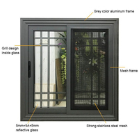 Ventanas Corredizas de Aluminio Negro Modernas de Tamaño Personalizado, Ventana Corrediza de Vidrio Low-E con Mosquitera, Ventana Corrediza Insonorizada para Villa