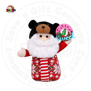 عنصر عيد الميلاد من Zaves 9 "صغير أحمر أخضر سانتا رجل ثلج مع دب أسود وقبعة قرن الوعل قبعة للطفل مستلزمات الشتاء والديكور المنزلي - Product Image 1