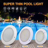 Éclairage LED sous-marin Huaxia Patent Slim Flat ABS 18W 12V avec couvercle givré, montage mural, pour piscine