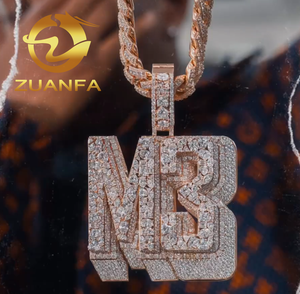 हिप हॉप गहने मोइससानाइट चेन पेलेंट मिश्रण आकार मोइससानाइट 925 चांदी के बाहर अक्षर पेलेंट पास डायमंड टेस्टर - Product Image 3