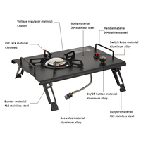 ORANGEGAZ IGT CE/saso Réchaud d'extérieur Table portable intégrée Table pliante à double usage Table de réchaud de camping