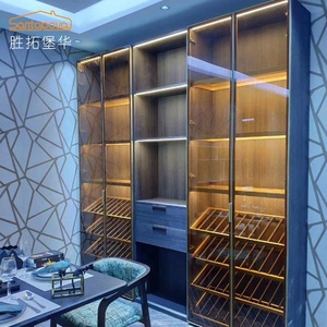 French style solid wood glass display cabinet for sale living room glass door display cabinet