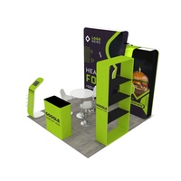Stand d'exposition publicitaire pour salon professionnel, en aluminium, sur mesure, 10x10 pieds, montage rapide sans outils