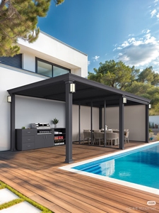 Toldo Retráctil Eléctrico de Aleación de Aluminio <span class=keywords><strong>3x3</strong></span>, Toldo Inteligente para Exteriores, para <span class=keywords><strong>Piscina</strong></span>, Villa, Balcón, Patio, Resistente al Agua, Protección Solar - Product Image 2