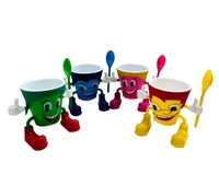 Gobelets à crème écologiques 100 ml, mini gobelets à dessert pour enfants avec cuillères en plastique, très demandés