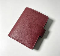 Binder Kulit PU A7 A8 Custom Logo, Binder 6 Ring, Notebook Loose Leaf, Dompet Perencana Keuangan dengan Kantong Kartu