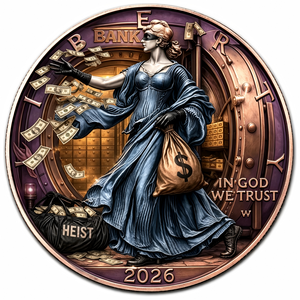 Moneta commemorativa in rame colorato da 1 oz, medaglia d'arte vintage con rilievo della Libertà, collezione limitata 2026 per appassionati di monete, idea regalo - Product Image 1