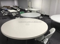 Vente chaude Hdpe Rond Blanc Événement Fête Table Ronde Pliable De Mariage En Plein Air Tables En Plastique Pliantes pour Événements Fête