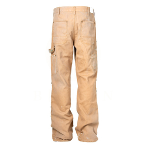 Top Quality Custom di strass alla moda Graffiti stampati <span class=keywords><strong>pantaloni</strong></span> causali Patchwork doppio ginocchio <span class=keywords><strong>pantaloni</strong></span> <span class=keywords><strong>uomo</strong></span> a <span class=keywords><strong>vita</strong></span> <span class=keywords><strong>bassa</strong></span> Jeans <span class=keywords><strong>uomo</strong></span> - Product Image 4