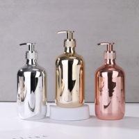 Flacon de shampooing en plastique rose doré de luxe pour après-shampoing 300 ml 500 ml 1000 ml Gel douche Lotion pour le corps Emballage cosmétique