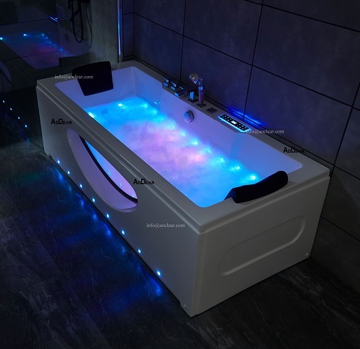 Daisy C-3252 W Glass Front 7 Color Air Lights Jetted Bathrooom Freestanding Portable Acrylic Massage Whirlpool Bathtubs