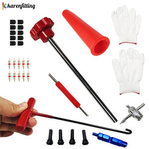 Kit de Reparación de Válvulas de Neumáticos, Herramienta de Instalación y Extracción de Núcleos de Válvula con Gancho en T para Automóviles, Camiones y Motocicletas - Product Image 1