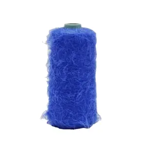 Прекрасная китайская 100% полиамидная пряжа из перьев 4 см, темно-синяя пряжа для волос, вязаная пряжа для зимних свитеров