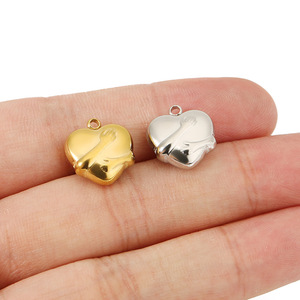 จี้รูปหัวใจสแตนเลสชุบทอง อุปกรณ์ทำเครื่องประดับ DIY สำหรับสร้อยข้อมือและสร้อยคอ - Product Image 4