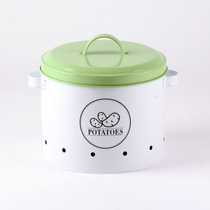 Juego de almacenamiento de verduras de cocina con 3 contenedores que incluyen contenedor de patatas, guardián de cebolla y almacenamiento de ajo en metal con agujeros - Product Image 6