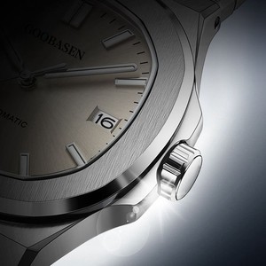 Reloj Automático Goobasen para Hombre, Correa de Acero Inoxidable, Caja de 14 mm, Pantalla Analógica, Resistente al Agua 30M, Función de Fecha - Product Image 4