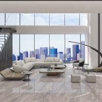 Grande Promotion : Carreaux Muraux et de Sol en Marbre Moderne Gris Nuage Poli 900x1800mm Antidérapants pour Salle de Bain, Salle à Manger et Salon