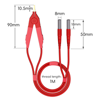 Longueur 1m/3,28 pieds Charge maximale 20A Ouverture maximale 15mm de bornes Kelvin Clips à 4.0mm Fiches bananes Fils de test Câbles Sondes