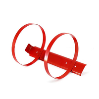 Support mural flexible en fer pour extincteur avec crochet thermolaqué rouge pour appareils de 2 kg à 5 kg