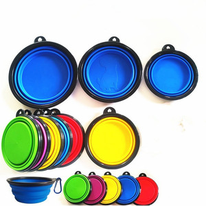 Tazón de agua de viaje para perro y gato, cuencos plegables portátiles con Clip de mosquetón para viajar, senderismo y caminar - Product Image 1