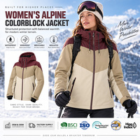 Veste de ski isolante pour femmes, imperméable 15K, sans PFAS, col Hydrosmart, vêtements d'extérieur d'hiver