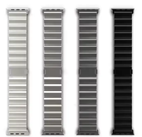 Bracelet de montre en titane Milanese Loop de qualité supérieure, poli, confortable et respirant pour Apple Watch 44 mm, 45 mm, 49 mm