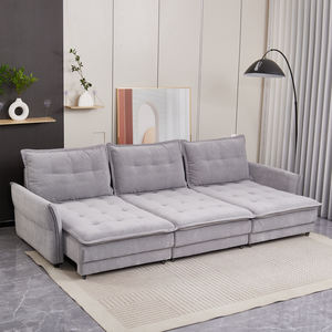 Tissu <span class=keywords><strong>gris</strong></span> nuage Design confortable 3 places pour petit appartement canapé-lit pliant ensemble de canapés à vendre canapé salon - Product Image 2